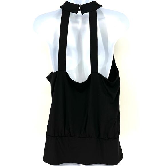 Boston Proper Womens Halter top High Neck Strappy Back Black Knit Size M - Picture 4 of 11